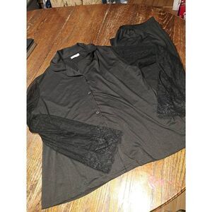 NWT XL 2pc Black Pajama PJs Loungewear Set Top and Pants